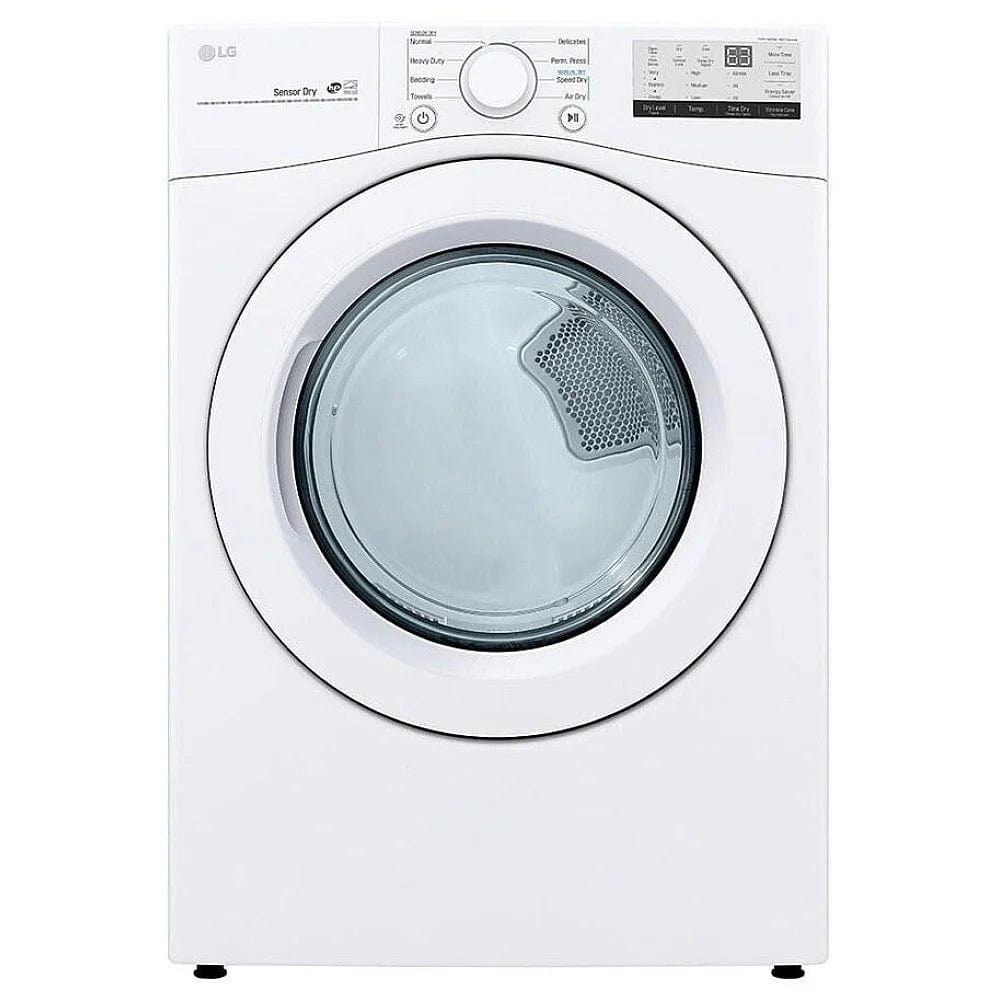 LG Electric Dryer, 27 inch Width, 7.4 cu. ft. Capacity, 3 Temperature Settings, Stackable, Sensor Dry, Smart Diagnosis, LoDecibel Quiet Operation (DLE3400W/DLE3400V)