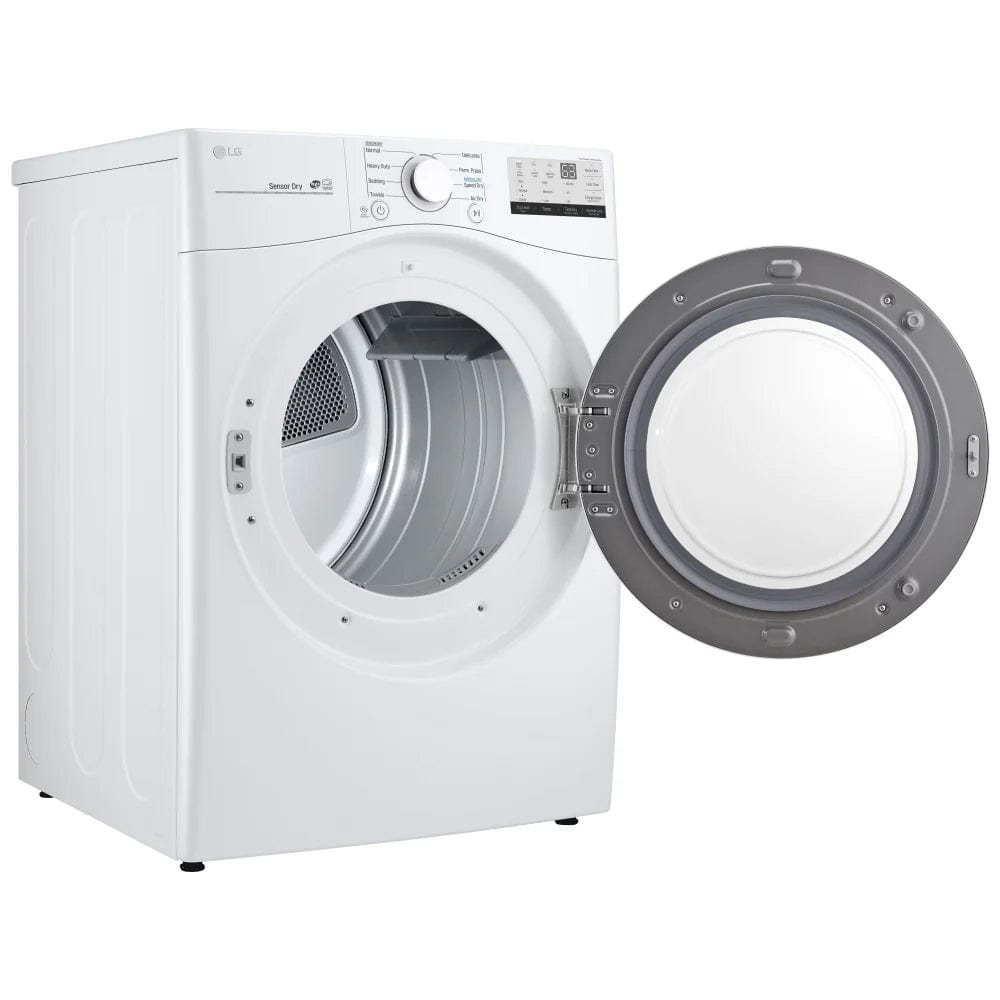 LG Electric Dryer, 27 inch Width, 7.4 cu. ft. Capacity, 3 Temperature Settings, Stackable, Sensor Dry, Smart Diagnosis, LoDecibel Quiet Operation (DLE3400W/DLE3400V)