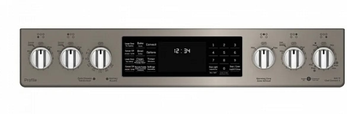 GE Profile PCS940EMES / pchs920miss Range, 30" Electric Range, Self Clean, Glass Burners (Electric), Convection, 5 Burners, 6.3 cu. ft. Capacity, Oven Drawer, Air Fry, 1 Ovens, Wifi Enabled, 3000W, Front Controls, Slate colour True European Convection