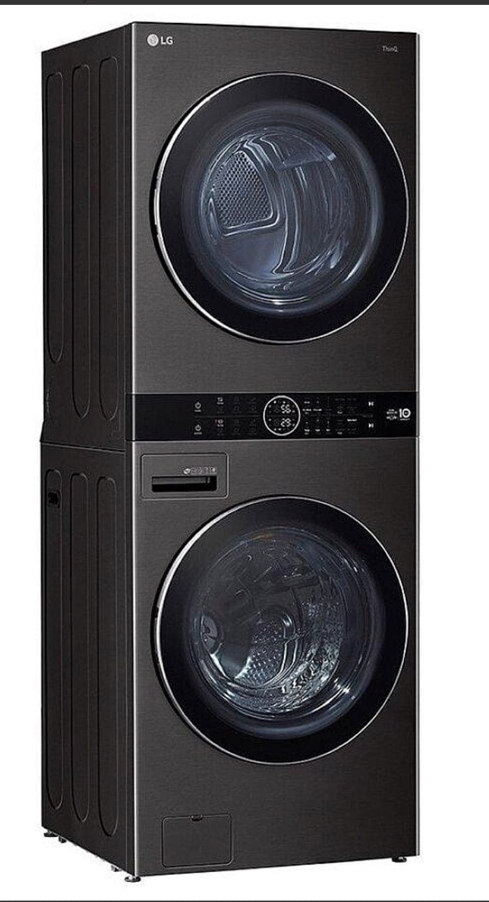 LG WKHC202HBA Washer & Dryer Set, 27" Width, ENERGY STAR Certified, 7.2 Cu. Ft. Capacity (Dryers), 27" Exterior Width, 5.2 cu. ft. Capacity, Steam Clean, 6 Wash Cycles, Stackable, 1300 RPM Washer Spin Speed, Wifi Enabled