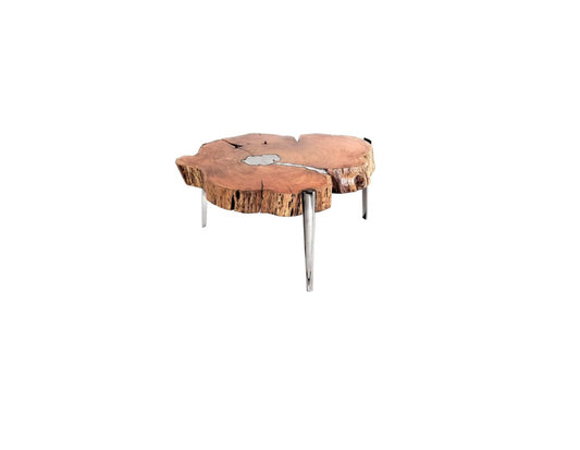 AKIS Coffee Table XC-4255XL Natural Wood w/ Aluminum fill