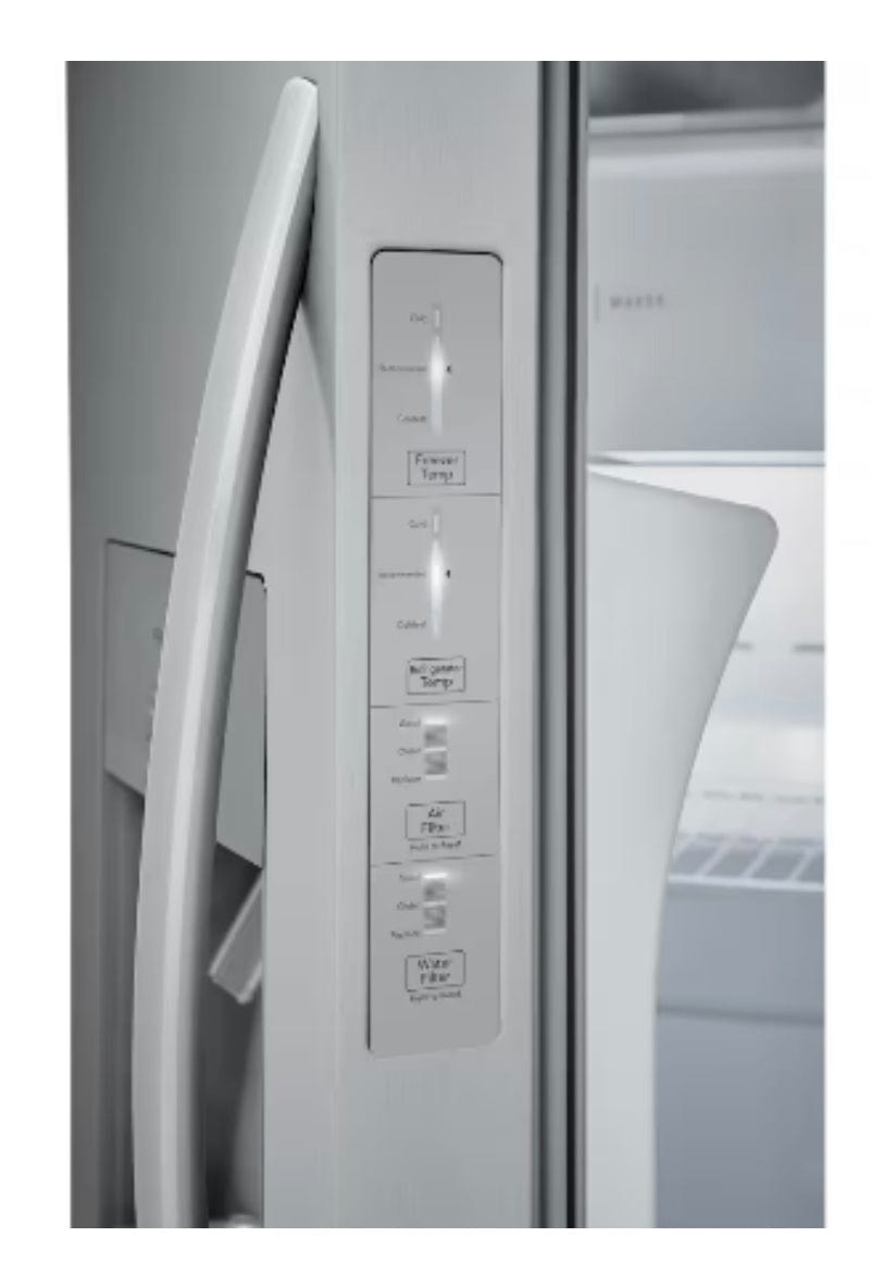 Frigidaire Gallery GRSS2652AF Side by Side Refrigerator, 36" Width, 25.6 cu. ft. Capacity, Stainless Steel colour