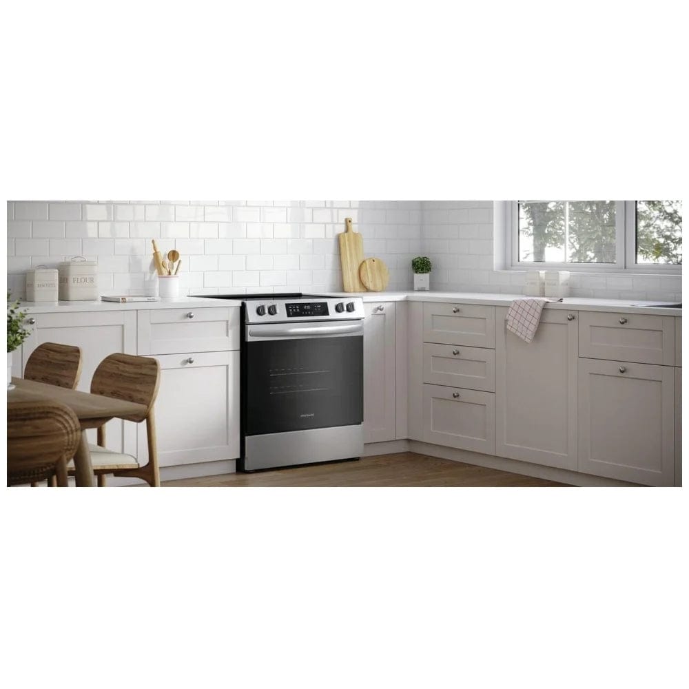 Frigidaire FCFE306CAS Electric Range, 30 inch Exterior Width, 5 Burners, 5.3 cu. ft. Capacity, Storage Drawer, 1 Ovens, Stainless Steel colour