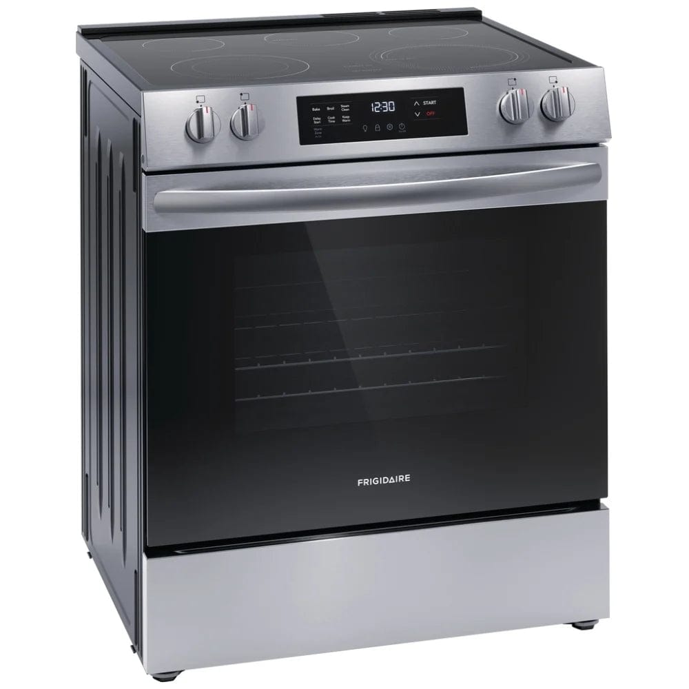 Frigidaire FCFE306CAS Electric Range, 30 inch Exterior Width, 5 Burners, 5.3 cu. ft. Capacity, Storage Drawer, 1 Ovens, Stainless Steel colour