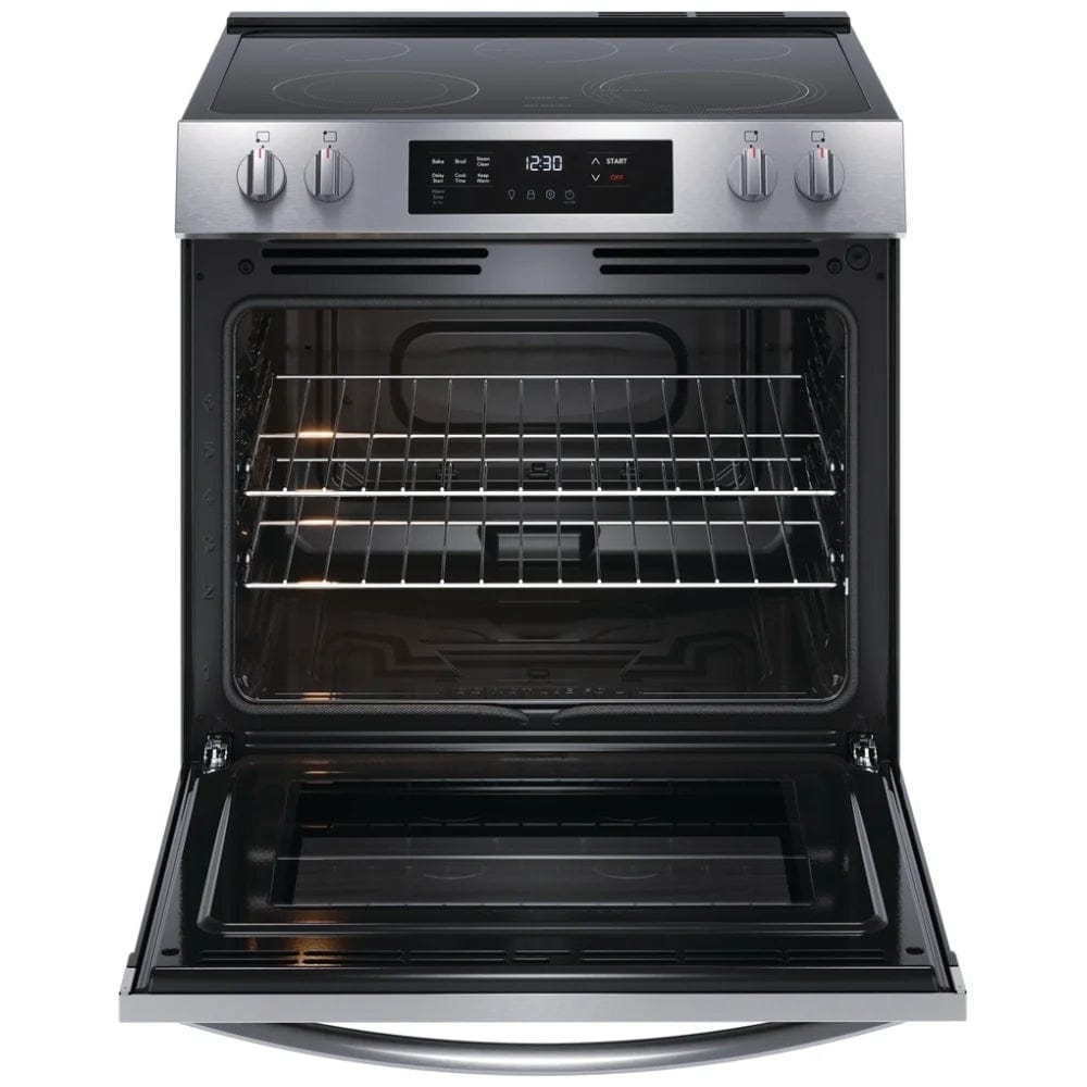 Frigidaire FCFE306CAS Electric Range, 30 inch Exterior Width, 5 Burners, 5.3 cu. ft. Capacity, Storage Drawer, 1 Ovens, Stainless Steel colour