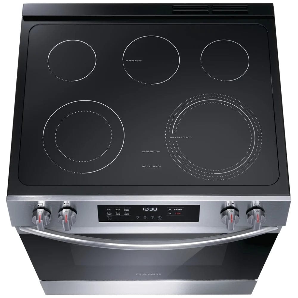 Frigidaire FCFE306CAS Electric Range, 30 inch Exterior Width, 5 Burners, 5.3 cu. ft. Capacity, Storage Drawer, 1 Ovens, Stainless Steel colour