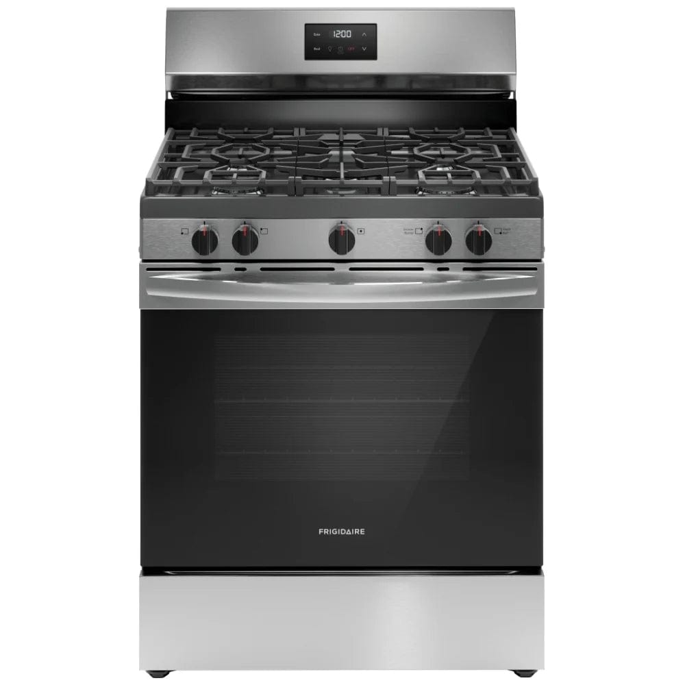 Frigidaire FCRG3052BS Gas Range, 30 inch Exterior Width, 5 Burners, 5.1 cu. ft. Capacity, Storage Drawer, 1 Ovens, Stainless Steel colour