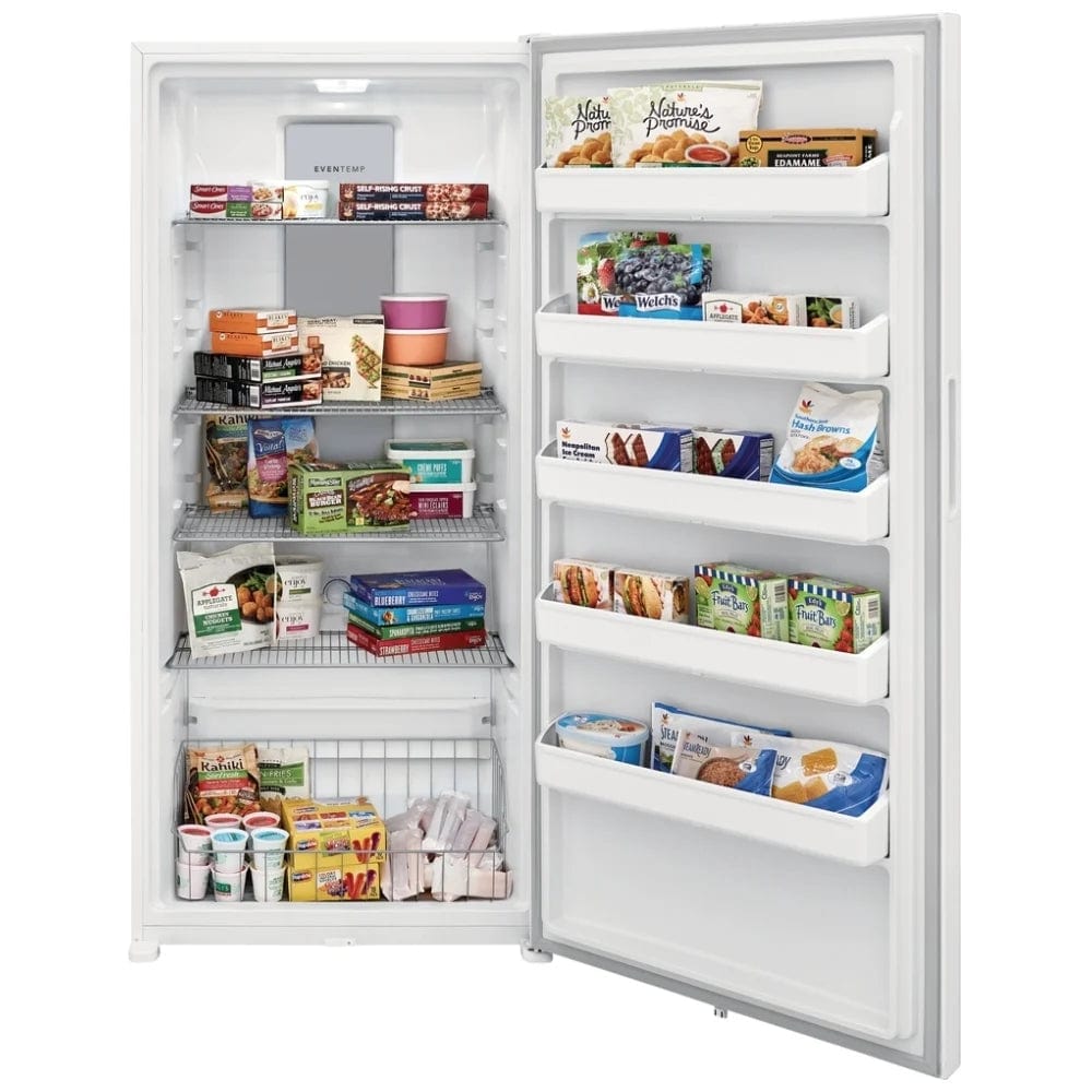 Frigidaire FFUE2022AW Upright Freezer, 32 5/8 inch Width, ENERGY STAR Certified, 20.0 cu. ft. Capacity, Automatic, Reversible Door, White colour