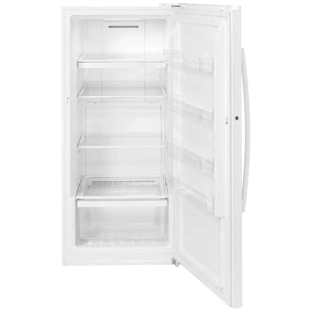 GE FUF14DLRWW Upright Freezer, 28 3/8 inch Width, ENERGY STAR Certified, 14.1 cu. ft. Capacity, Frost Free, White open Box