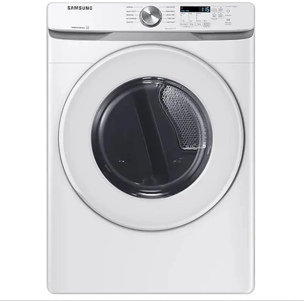 Samsung DVE45T6005W - DVE45T6005W/AC Electric Dryer, 27 inch Width, 7.5 cu. ft. Capacity, 5 Temperature Settings, Stackable, Steel Drum, White colour