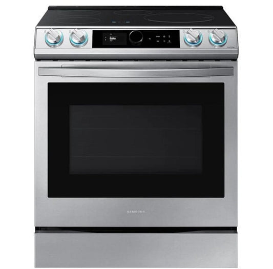 Samsung NE63T8911SS - NE63T8911SS/AC Induction Range, 30 inch Exterior Width, Self Clean, Convection, 4 Burners, 6.3 cu. ft. Capacity, Storage Drawer, Air Fry, 1 Ovens, Stainless Steel colour Smart Dial, Virtual Flame, Temperature Probe, Illuminated Knobs