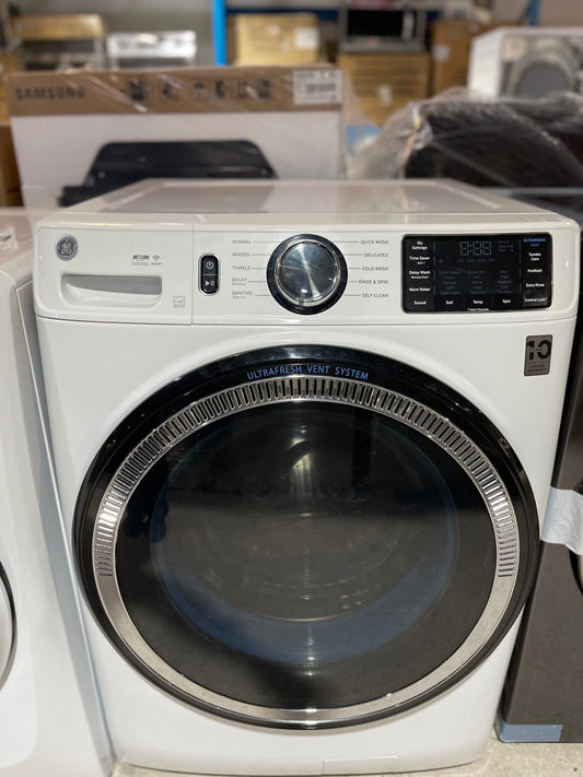 GE GFW550SMNWW Front Load Washer, 28 inch Width, ENERGY STAR Certified, 5.5 cu. ft. Capacity, 10 Wash Cycles, 5 Temperature Settings, Stackable, White