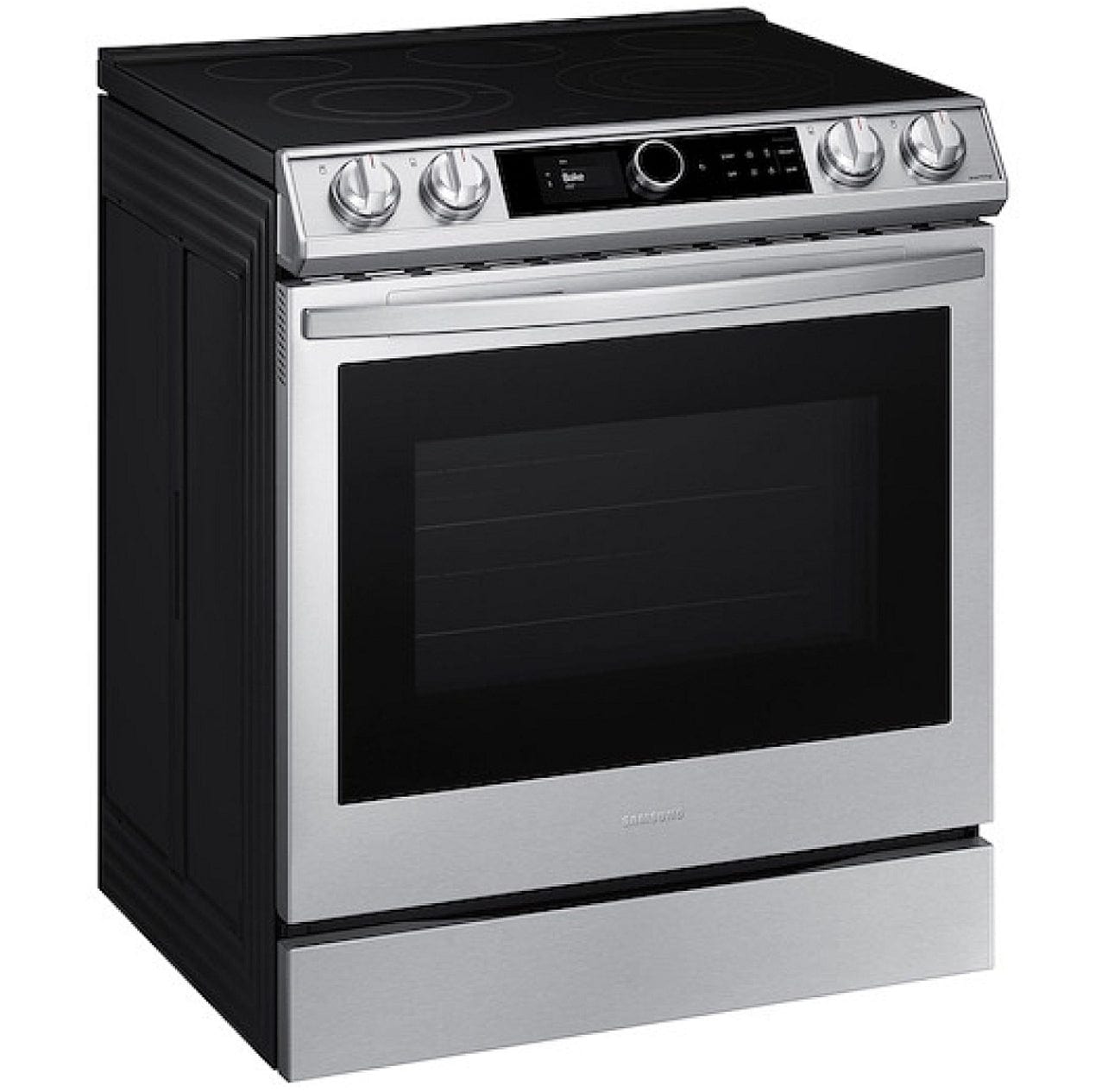 Samsung NE63T8911SS - NE63T8911SS/AC Induction Range, 30 inch Exterior Width, Self Clean, Convection, 4 Burners, 6.3 cu. ft. Capacity, Storage Drawer, Air Fry, 1 Ovens, Stainless Steel colour Smart Dial, Virtual Flame, Temperature Probe, Illuminated Knobs