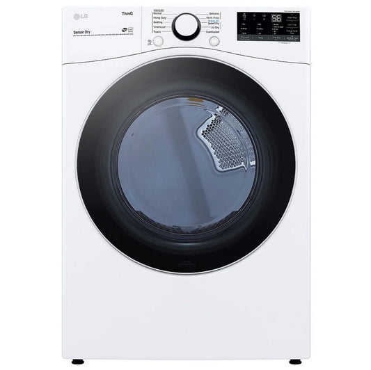 LG DLG3601W Gas Dryer, 27 inch Width, 7.4 cu. ft. Capacity, 5 Temperature Settings, Stackable, Steel Drum, Wifi Enabled, White colour