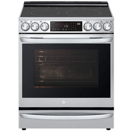 LG LSEL6337F Electric Range, 30 inch Exterior Width, Self Clean, Convection, 5 Burners, 6.3 cu. ft. Capacity, Storage Drawer, Air Fry, 1 Ovens, Stainless Steel colour True European Convection