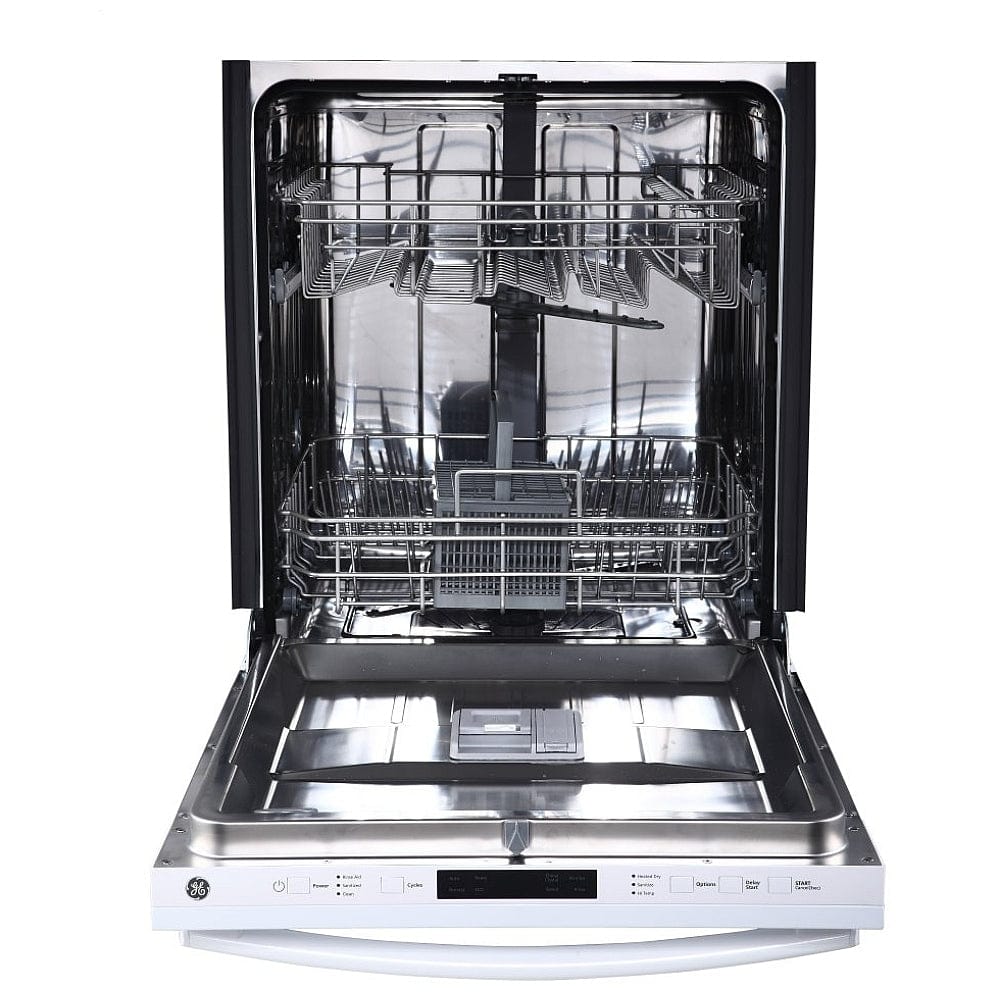 GE GBT632SGMWW Dishwasher, 24 inch Exterior Width, 49 dB Decibel Level, Fully Integrated, Stainless Steel (Interior), 6 Wash Cycles, White