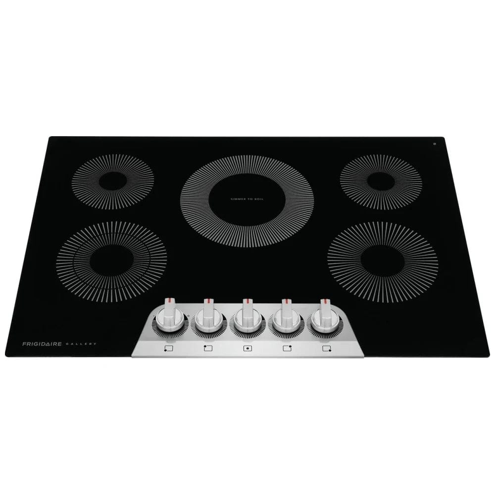 Frigidaire Gallery GCCE3070AS Electric Cooktop, 30 inch Exterior Width, 5 Burners, Black colour Illuminated Knobs