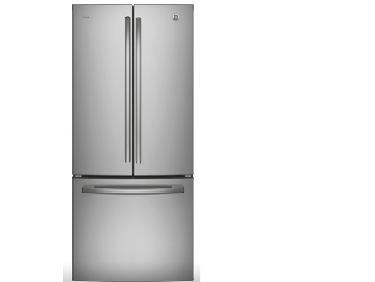 GE Profile PNE21NYRKFS French Door Refrigerator, 30" Width, ENERGY STAR Certified, 20.8 cu. ft. Capacity, Freezer Located Ice Dispenser, Interior Water Dispenser, LED Lighting, Fingerprint Resistant, Stainless Steel colour APF technology, Frost Guard