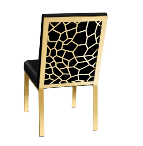 WELLINGTON Dining chair GY-DC-7982G Polished Gold + Black Velvet