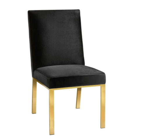 WELLINGTON Dining chair GY-DC-7982G Polished Gold + Black Velvet