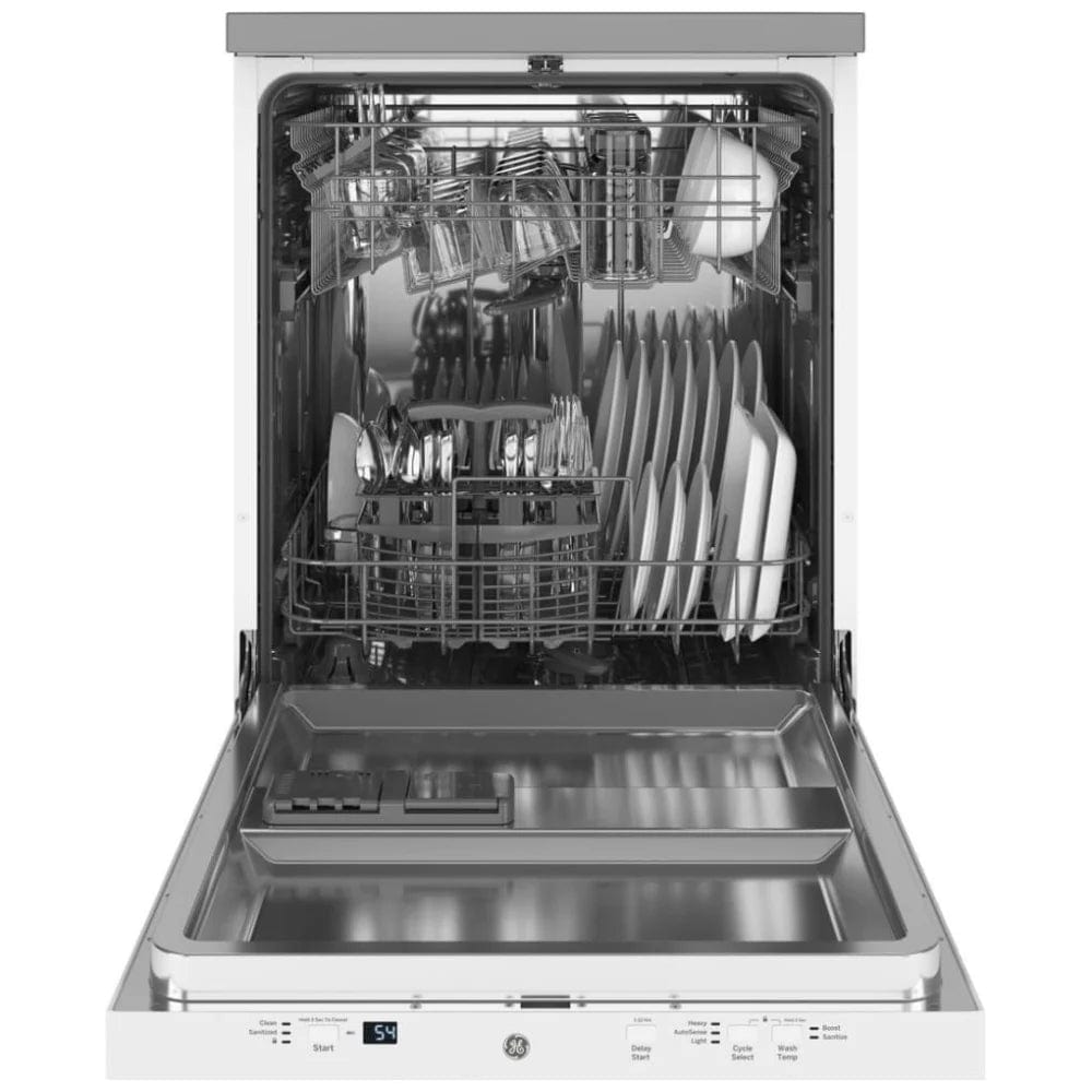 GE Portable Dishwasher, 24" Exterior Width, 58 dB Decibel Level, Fully Integrated, Stainless Steel (Interior) GPT225SGLWW /GPT225SSLSS