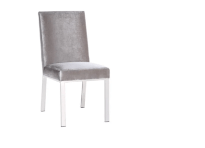 EMILIANO Dining Chair GY-DC-8121  Velvet with silver frame (BLACK N GRAY, WHITE)