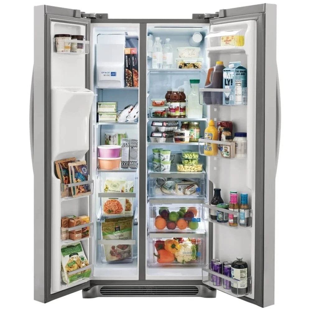 Frigidaire Gallery GRSS2352AF Side by Side Refrigerator, 33 inch Width, ENERGY STAR Certified, 22.2 cu. ft. Capacity, Stainless Steel colour- Open Box 1 Year Warranty