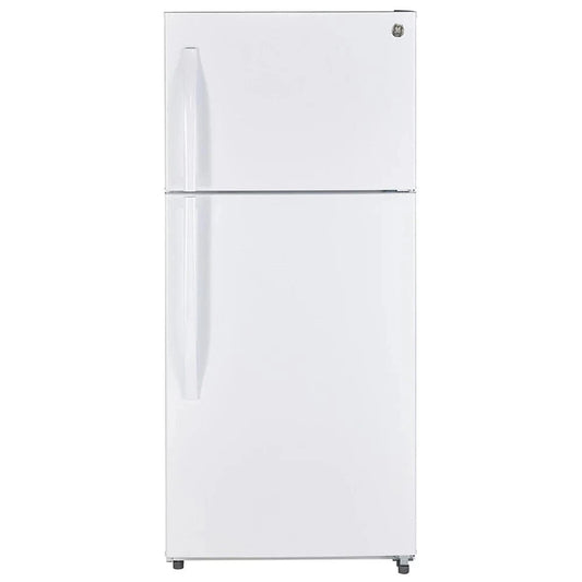 GE GTE18FTLKWW Top Freezer Refrigerator, 30 inch Width, ENERGY STAR Certified, 18 cu. ft. Capacity, White color