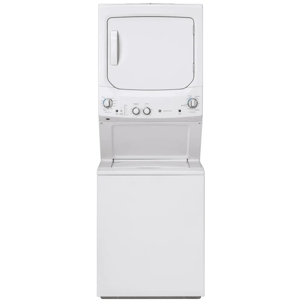 GE GUD27ESMMWW 27 inch Width Washer & Dryer Set, Contains Agitator, White colour Washer: 9 Wash Cycles, 670 RPM Spin Speed