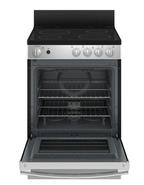 GE JCAS640RMSS Range, 24" Exterior Width, Electric Range, Glass Burners (Electric), 4 Burners, 2.9 cu. ft. Capacity, Storage Drawer, 1 Ovens, 2000W, Front Controls, Stainless Steel colour