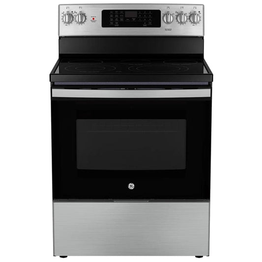 GE  JCB840STSS / JCB840ETES Range, 30 inch Exterior Width, Electric, Self Clean, Convection, 5 Burners, Storage Drawer, Air Fry, 1 Ovens, Slate colour True European Convection