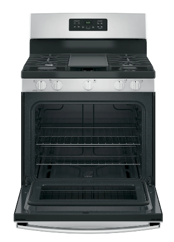 GE JCGBS66SEKSS Range, Gas, 30 inch Exterior Width, 5 Burners, 5.0 cu. ft. Capacity, Broiler Drawer, 1 Ovens, Stainless Steel colour
