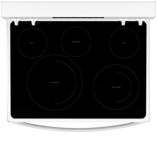 Whirlpool YWFE550S0LW Range, Electric, 30 inch Exterior Width, Self Clean, Convection, 5 Burners, 5.3 cu. ft. Capacity, Storage Drawer, Air Fry, 1 Ovens, White colour