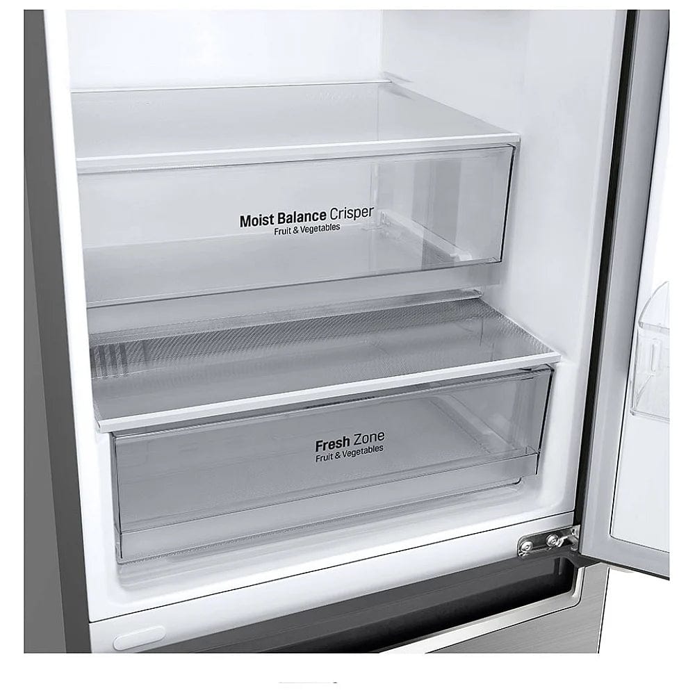 LG LBNC12231V Bottom Freezer Refrigerator, 24 inch Width, ENERGY STAR Certified, Counter Depth, 11.9 cu. ft. Capacity, Platinum Silver (Stainless Steel) color Door Cooling+