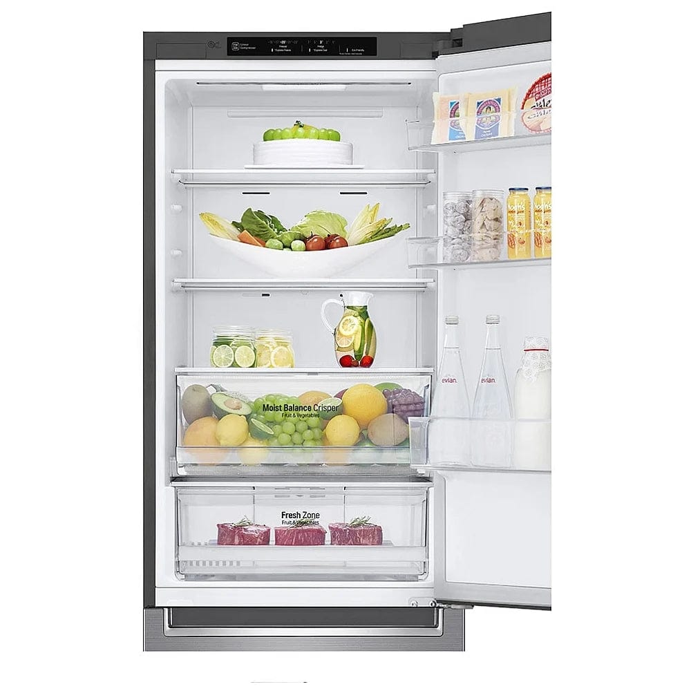 LG LBNC12231V Bottom Freezer Refrigerator, 24 inch Width, ENERGY STAR Certified, Counter Depth, 11.9 cu. ft. Capacity, Platinum Silver (Stainless Steel) color Door Cooling+