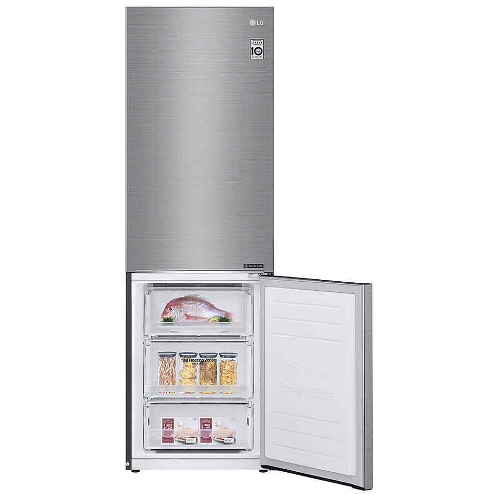 LG LBNC12231V Bottom Freezer Refrigerator, 24 inch Width, ENERGY STAR Certified, Counter Depth, 11.9 cu. ft. Capacity, Platinum Silver (Stainless Steel) color Door Cooling+