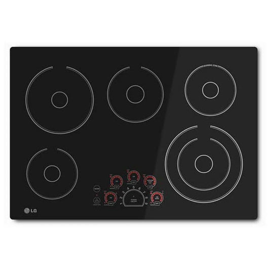 LG LCE3010SB Electric Cooktop, 30 inch Exterior Width, 5 Burners, Black colour