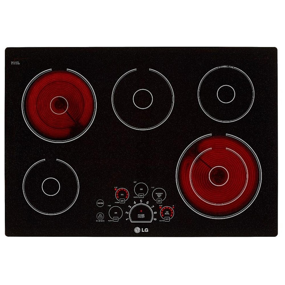 LG LCE3010SB Electric Cooktop, 30 inch Exterior Width, 5 Burners, Black colour