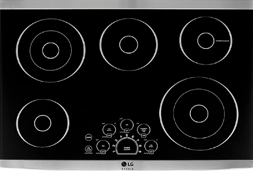 LG Studio LSCE305ST Cooktop, 30 inch Exterior Width, Electric, 5 Burners, Stainless Steel colour