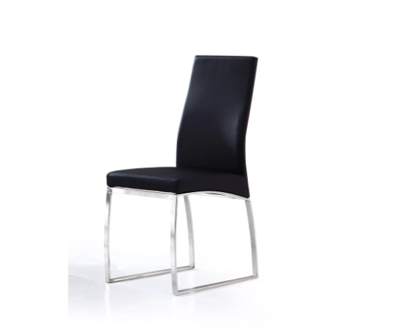 K-CHAIR D Chair GY-6125-Chrome  PU BLACK N WHITE