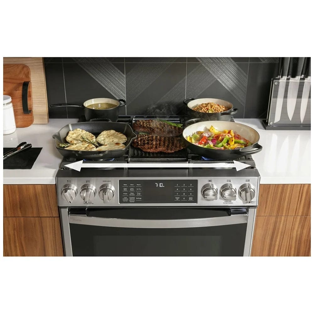 GE Profile PC2S930YPFS Dual Fuel Range, 30 inch Exterior Width, Stainless Steel