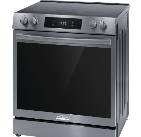 Frigidaire Gallery GCFE306CBD Range, Electric, 30 inch Exterior Width, Self Clean, Convection, 5 Burners, 6.2 cu. ft. Capacity, Black Stainless Steel