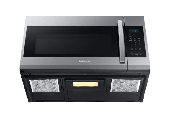 Samsung 1.9 cu. ft. Over the Range Microwave in Fingerprint Resistant Stainless Steel Model # ME19R7041FS