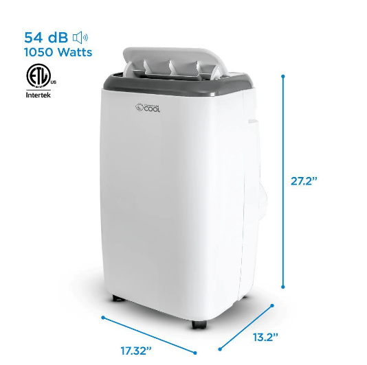 8,000 BTU Portable Air Conditioner Cools 350 Sq. Ft. with Double Motor and Remote ControL - CPT08WBl in White -