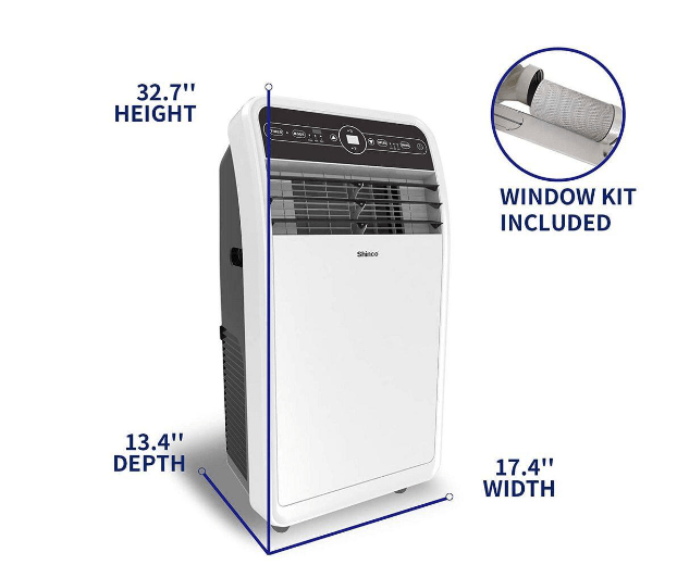 SPF1-10C - Shinco 10,000 BTU Portable Air Conditioner Cools 300 Sq. Ft. with Dehumidifier and Fan in White