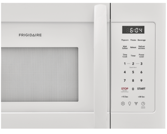 Frigidaire FMOS1846BW Over the Range Microwave, 1.8 cu. ft. Capacity, 300 CFM, 1000W Watts, LED, 30 inch Exterior Width, White colour