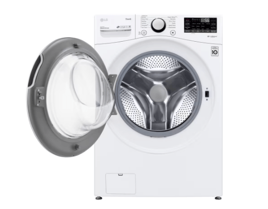 LG Electronics 5.2 cu. ft. Smart Front Load Washer with AI and Wi-Fi in White, Stackable - ENERGY STAR® Model # WM3850HWA