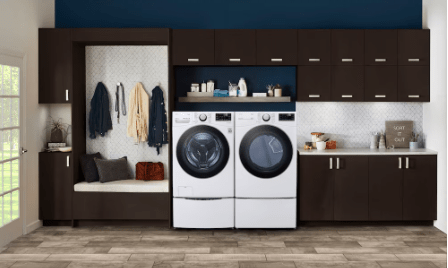 LG Electronics 5.2 cu. ft. Smart Front Load Washer with AI and Wi-Fi in White, Stackable - ENERGY STAR® Model # WM3850HWA