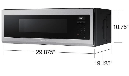 Samsung ME11A7710DS - ME11A7710DS/AC Over the Range Microwave, 1.1 cu. ft. Capacity, 550 CFM, 1500W Watts, LED, 30 inch Exterior Width, Stainless Steel colour