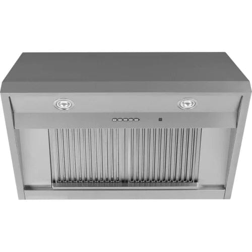 Range Hood, 30 inch Exterior Width, Canopy, 590 CFM, Outside / Ducting, LED, Dishwasher Safe Filters, 4, Stainless Steel (UVW93042PSS)